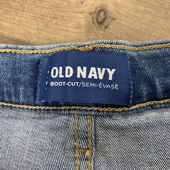 Old Navy Girls Bootcut Jeans Sz 14 Blue Distressed Stretch Adjustable Waist - Picture 6 of 8